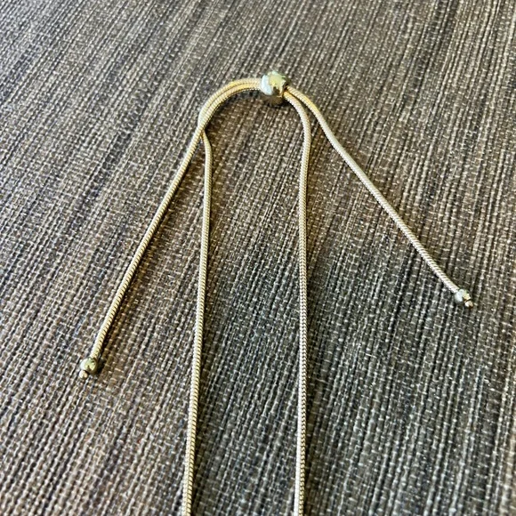 Gold and taupe crystal pendant with bolo adjustable chain - Picture 2 of 4